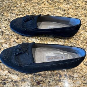 BRUNO MAGLI Sz  9.5 Medium.  Black suede brogues with tassels.  Made in Italy